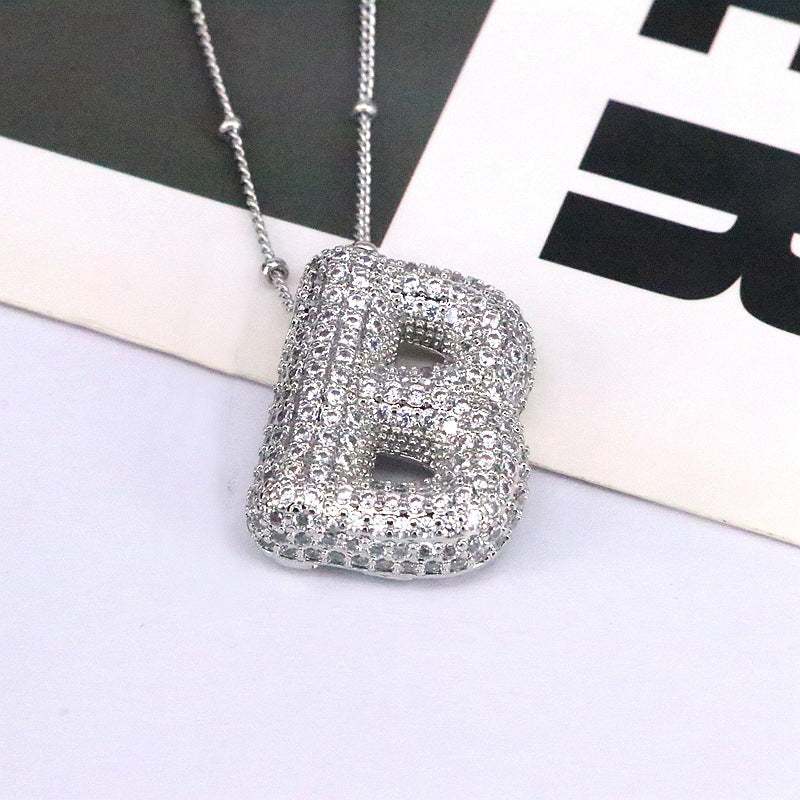 Silver Bubble initial Necklace