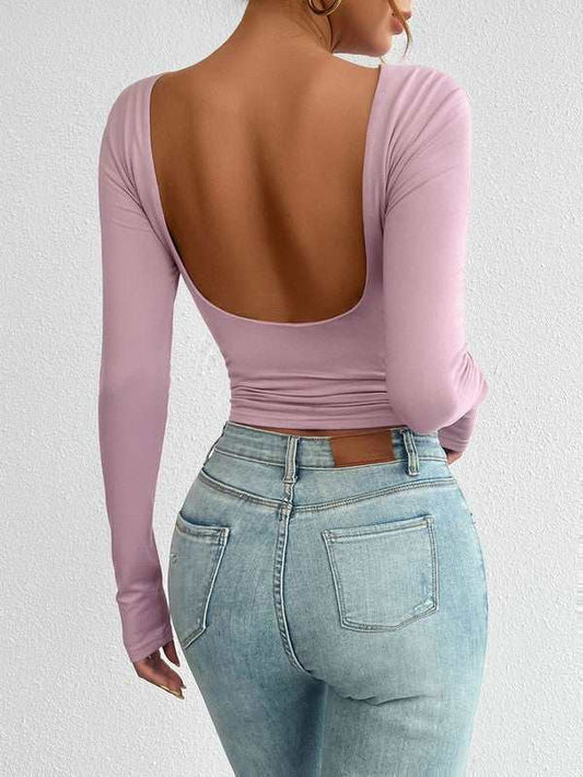 Don’t Look Back Long Sleeve Crop Top