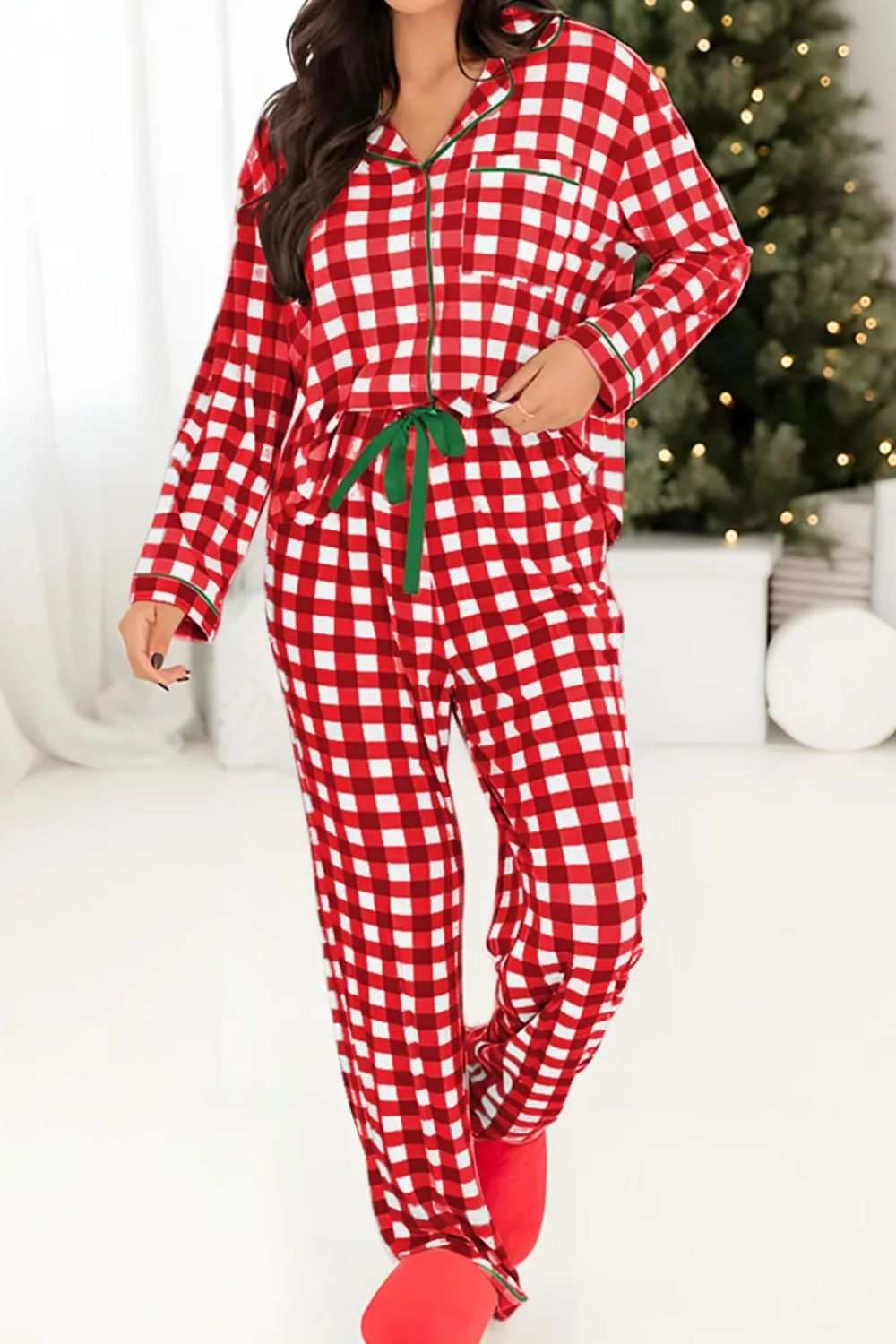 Dear Santa Plaid Lounge Sets