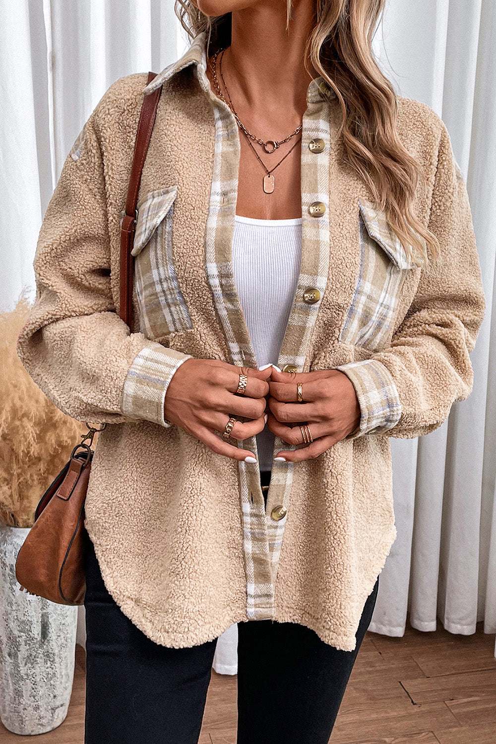 Plaid Button Down Jacket