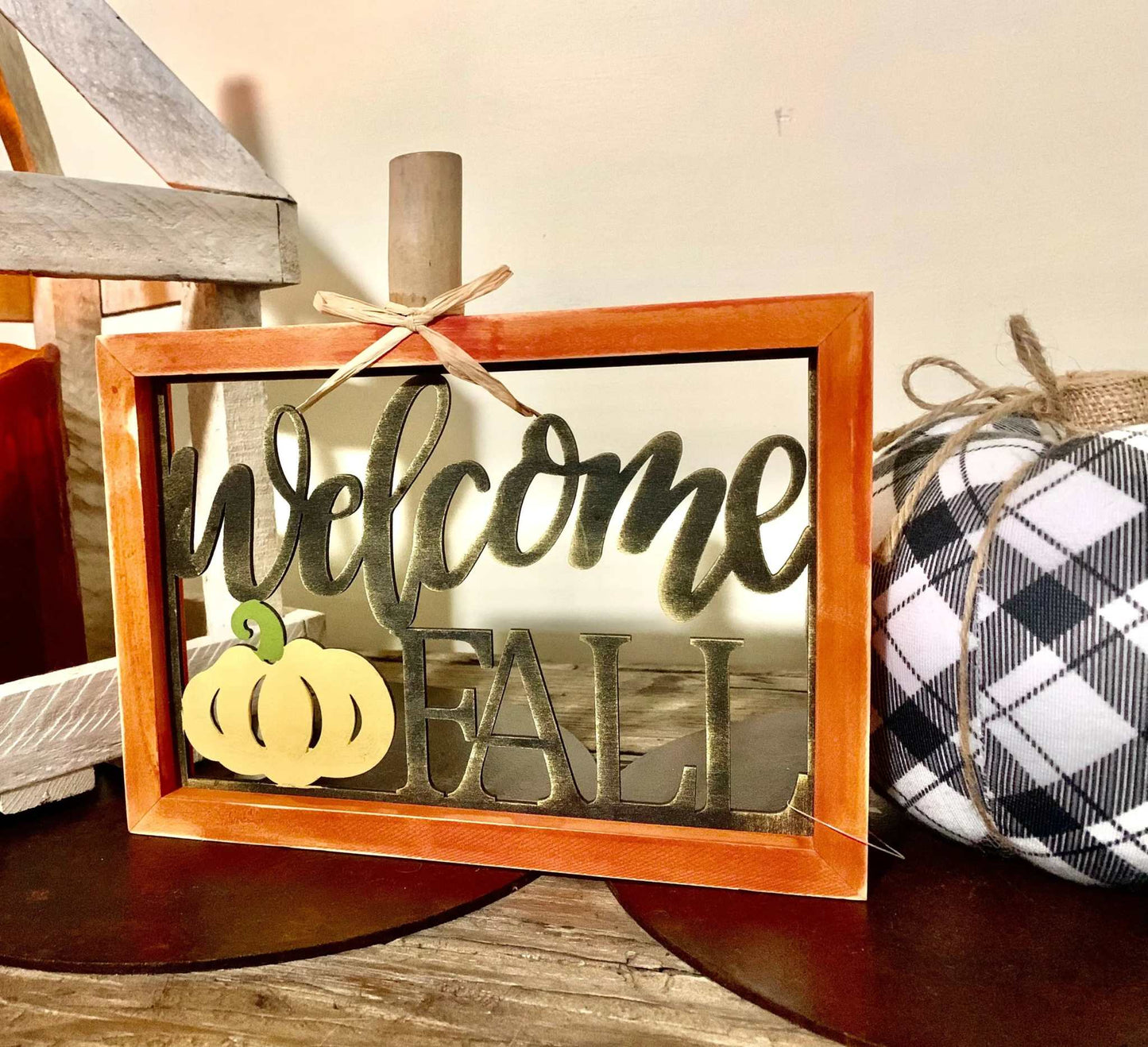 Distressed wood sign home decor