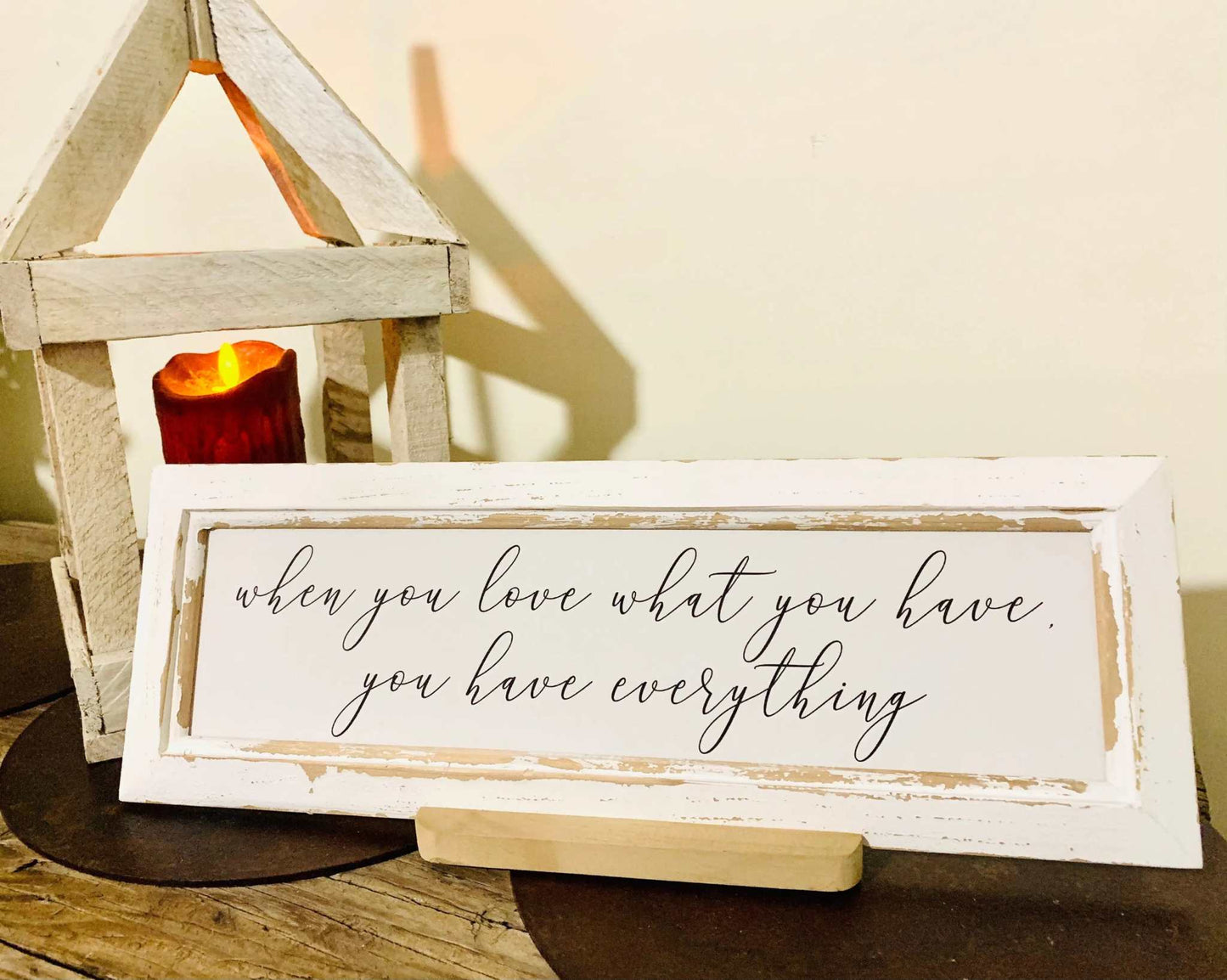 Rustic home decor You Have Everything wood sign